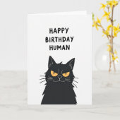Carte d'anniversaire Féline Renfrognée (Fleur jaune)