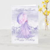 Carte d'anniversaire féminine mignonne fille (Fleur jaune)