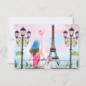 Carte d'anniversaire Femme à Paris avec Tour Eiffe (Dos)