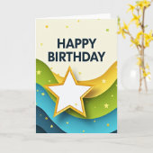Carte d'anniversaire festive à couches (Fleur jaune)