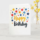 Carte d'anniversaire festive à dégradé (Fleur jaune)