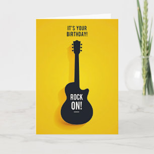 Carte d'anniversaire festive à la guitare