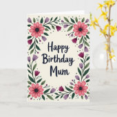 Carte d'anniversaire festive chaleureuse (Fleur jaune)