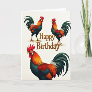 Carte d'anniversaire festive Coq d'Art