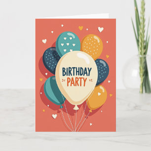 Carte d'anniversaire festive corail