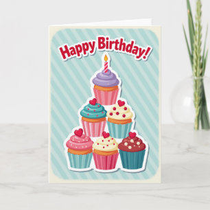 Carte d'anniversaire festive en forme de pyramide