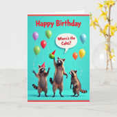 Carte d'anniversaire festive et poilue (Fleur jaune)
