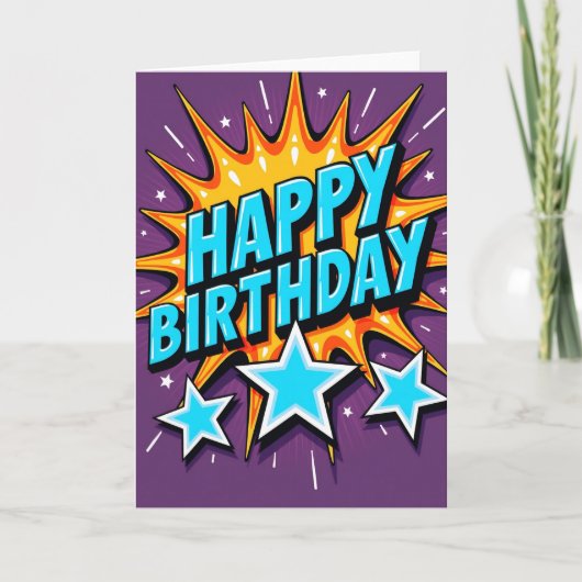 Carte d'anniversaire festive vibrante (Devant)