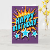 Carte d'anniversaire festive vibrante (Fleur jaune)