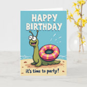 Carte d'anniversaire Fête de plage (Fleur jaune)