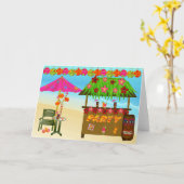Carte d'anniversaire - Fête de plage Tropical (Fleur jaune)