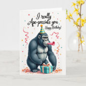 Carte d'anniversaire Fête de primate (Fleur jaune)