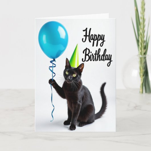 Carte d'anniversaire Fête du Chat Noir (Devant)