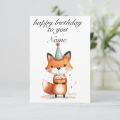 carte d'anniversaire fête du renard (Debout devant)