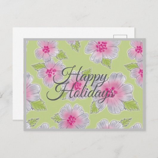 Carte d'anniversaire Fêtes Joyeuses Élégance Fleur (Devant / Derrière)