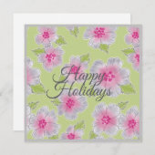 Carte d'anniversaire Fêtes Joyeuses Élégance Fleur (Devant / Derrière)