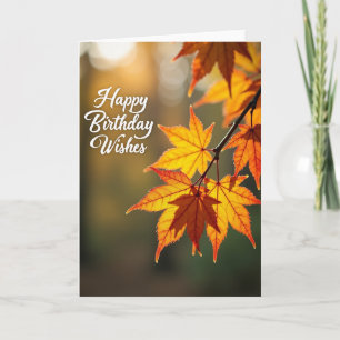 Carte d'anniversaire Feuillage Doré