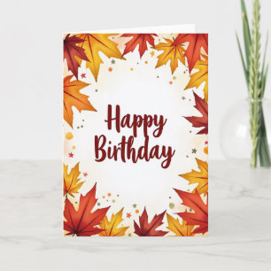 Carte d'anniversaire Feuille d'automne