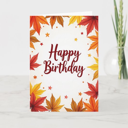 Carte d'anniversaire Feuilles Automnales (Devant)