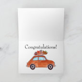 Carte d'anniversaire Fiat 500 rétro orange (Intérieur)