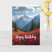 Carte d'anniversaire Fiery Vista (Fleur jaune)