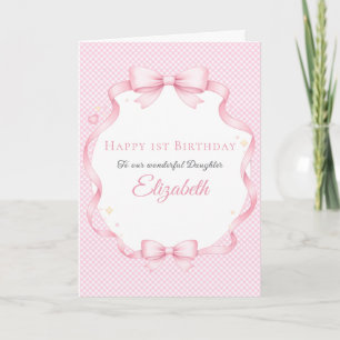 Carte d'anniversaire fille au ruban en gingembre r