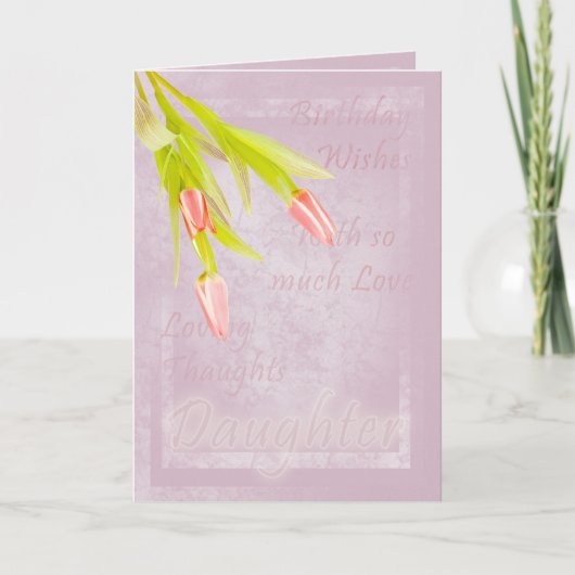 Carte d'anniversaire fille, avec tulipes (Devant)