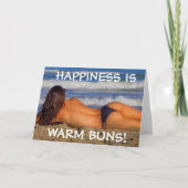 CARTE D'ANNIVERSAIRE FILLE BIKINI DE PLAGE (Devant)