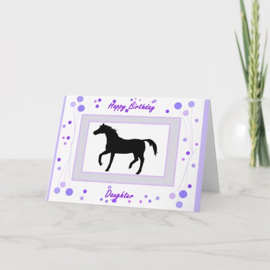 Carte d'anniversaire fille, Cheval (Devant)