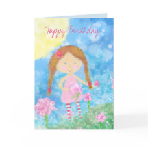 Carte d'anniversaire, fille d'anniversaire, fille