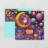 CARTE D'ANNIVERSAIRE ~ Fille de 8 ans ~ (Devant / Derrière)