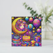 CARTE D'ANNIVERSAIRE ~ Fille de 8 ans ~ (Debout devant)