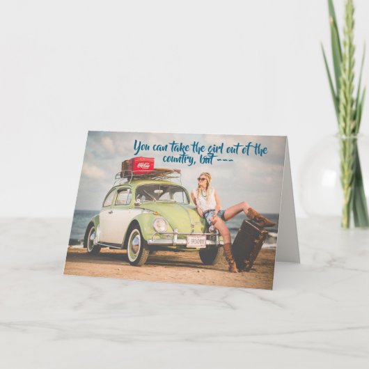 CARTE D'ANNIVERSAIRE FILLE DE CAMPAGNE (Devant)