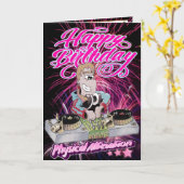 Carte d'anniversaire fille DJ (Fleur jaune)