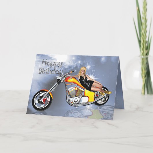 Carte d'anniversaire fille et hélico (Devant)