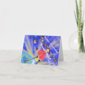 Carte d'anniversaire Fille heureuse avec oiseaux (Dos)