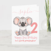 carte d'anniversaire fille Koala (Devant)