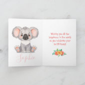 carte d'anniversaire fille Koala (Intérieur)