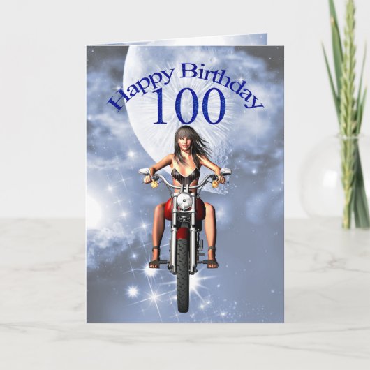 Carte d'anniversaire fille moto (Devant)