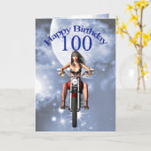 Carte d'anniversaire fille moto (Fleur jaune)