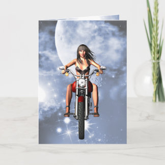 Carte d'anniversaire fille moto