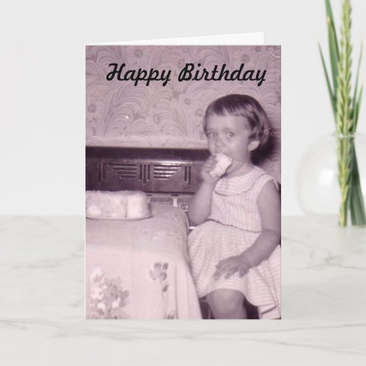 Carte d'anniversaire fille photo vintage (Devant)