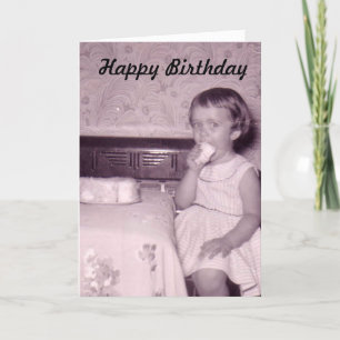 Carte d'anniversaire fille photo vintage