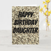 Carte d'anniversaire fille scintillante unique (Fleur jaune)