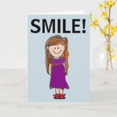 CARTE D'ANNIVERSAIRE FILLE SOURIRE! (Fleur jaune)