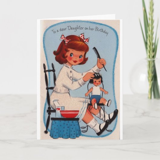 Carte d'anniversaire fille vintage (Devant)