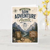 Carte d'anniversaire Fils Aventure Attend (Fleur jaune)