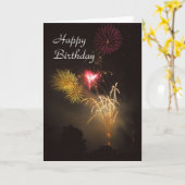 Carte d'anniversaire Fireworks (Fleur jaune)