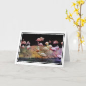 Carte d'anniversaire Flamant rose (Fleur jaune)