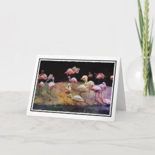 Carte d'anniversaire Flamant rose